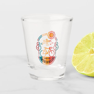 Retro Wisconsin Bike Trail Shot Glass