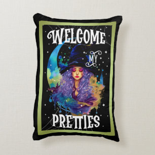 Retro Witch Beauty Halloween Decorative Cushion