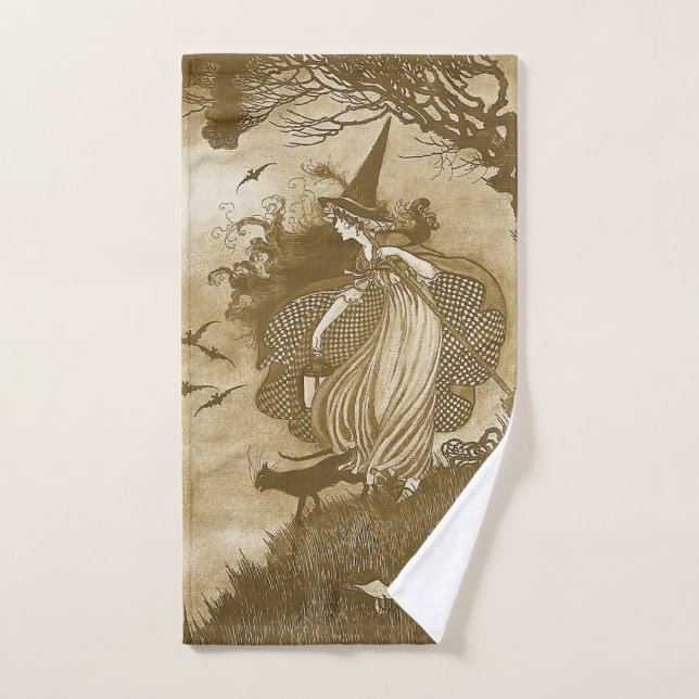 Retro Witch  Hand Towel (Hand Towel)