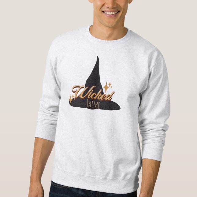 Retro Witch Hat Wicked Name   Sweatshirt (Front)