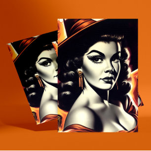 Retro Witch Pin-up Postcard
