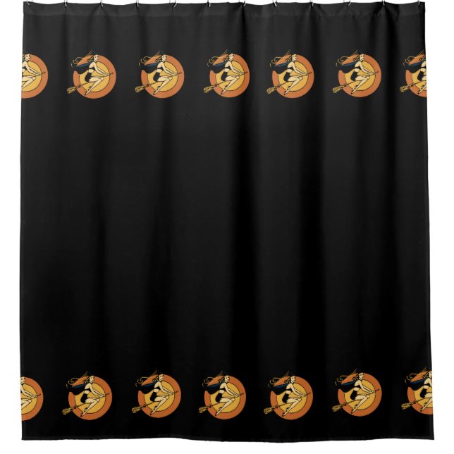 Retro Witch Shower Curtain (Front)