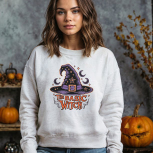 Retro Witch Spooky Script Halloween Costume Womens Sweatshirt