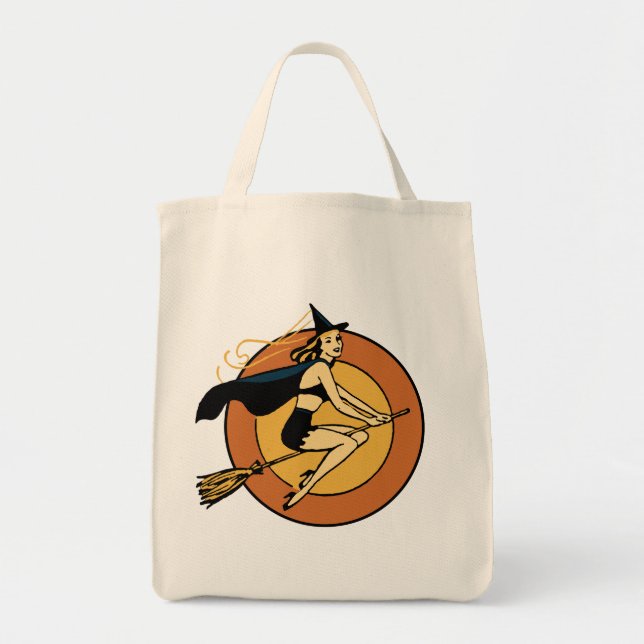 Retro Witch Tote Bag (Front)