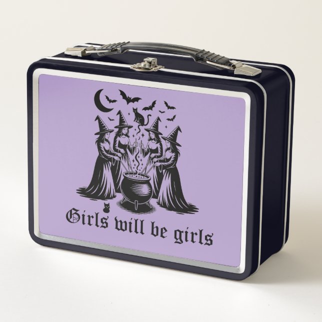 Retro Witches  Metal Lunch Box (Front)