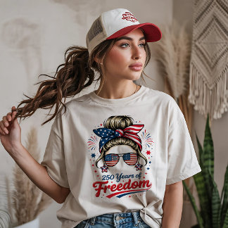 Retro Woman 250 Years of Freedom Tri-Blend Shirt