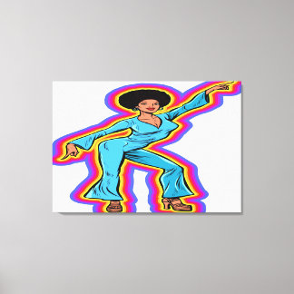 Retro Woman Dancing Canvas Print