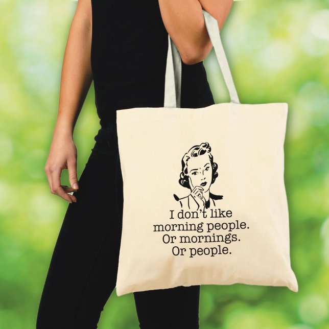 Retro Woman Morning People Tote Bag (Creator Uploaded)