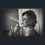 Retro woman smoking photo print<br><div class="desc">Retro woman smoking</div>