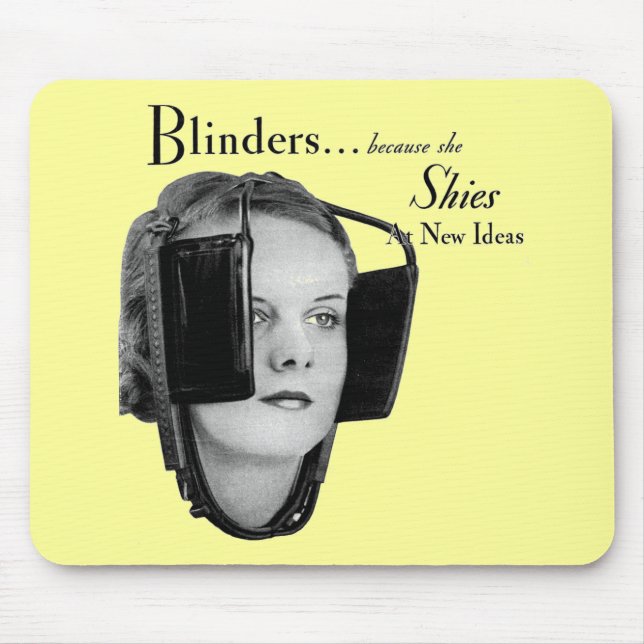 Retro Woman with Blinders Mouse Pad (Front)