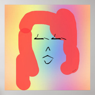 Retro Woman With Red Hair Poster