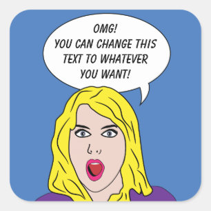 RETRO WOMAN with YOUR TEXT custom stickers