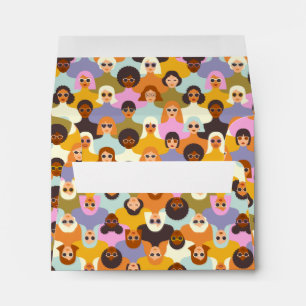 Retro Women of the World Pattern Envelope
