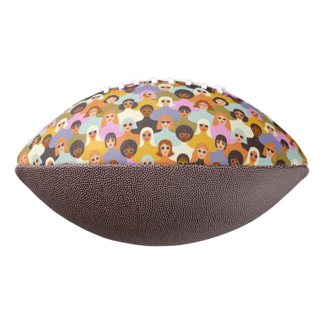 Retro Women of the World Pattern Football (Rotated 90)