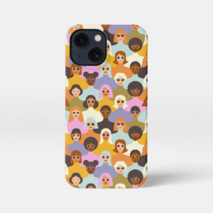 Retro Women of the World Pattern iPhone 13 Mini Case