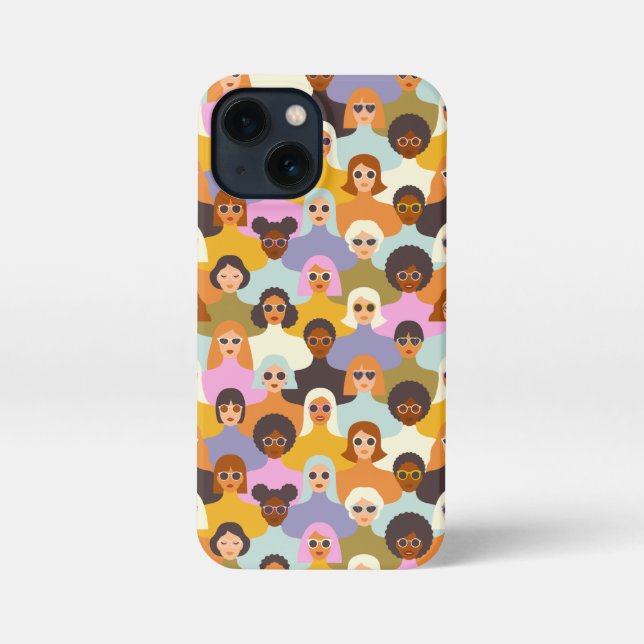 Retro Women of the World Pattern iPhone Case (Back)