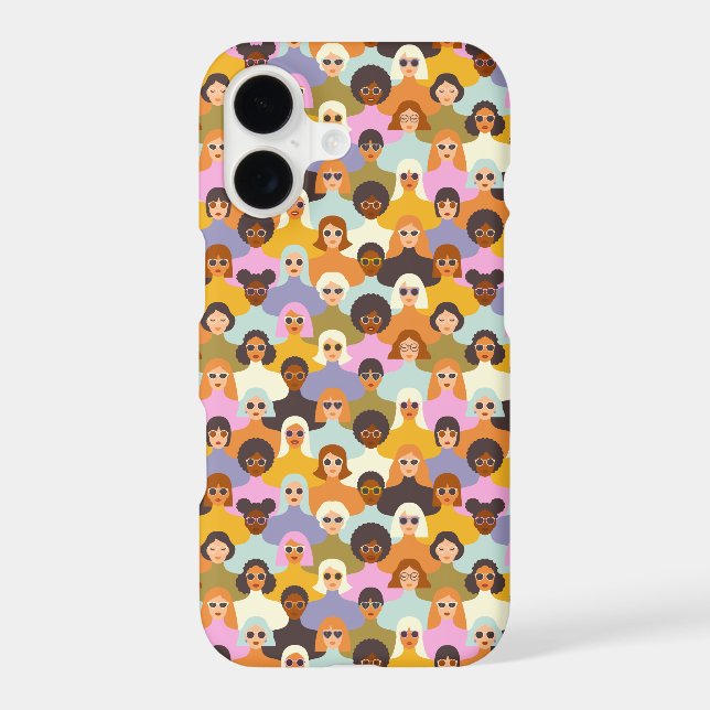 Retro Women of the World Pattern iPhone Case (Back)