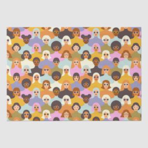 Retro Women of the World Pattern Tissue Paper