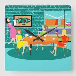 Retro Women's Card Game Wall Clock