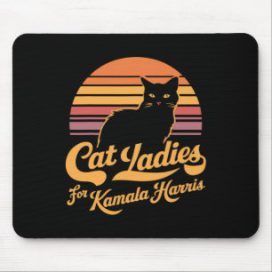Retro Womens Kamala Harris Cat Lady Mouse Pad