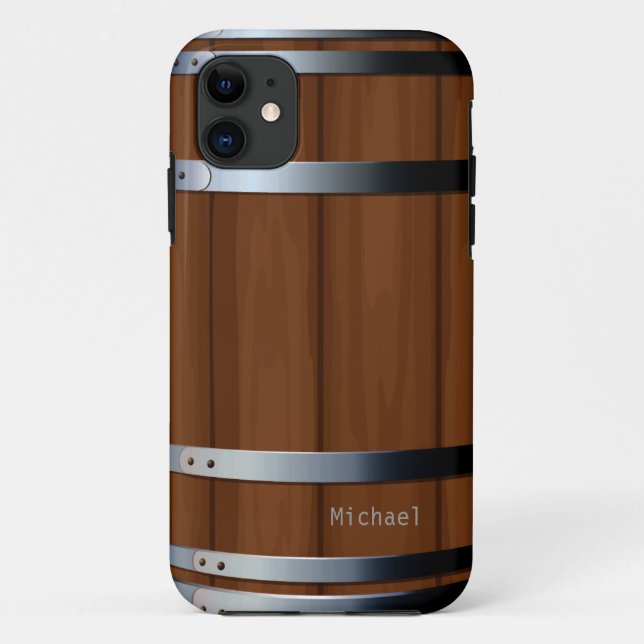 Retro Wooden Beer Barrel Case-Mate iPhone Case (Back)