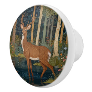 Retro woodland Deer  Ceramic Knob