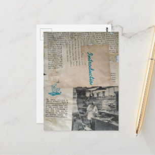 Retro Woodworking Intro Mixed Media Collage Postcard