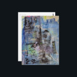 Retro Woodworking Men on a Blue Background Postcard<br><div class="desc">A random collage of vintage textbook papers and a vintage woodworking images from a book from 1950 with a blue background with a little but of pink and yellow</div>