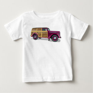 Retro woody wagon delivery truck baby T-Shirt