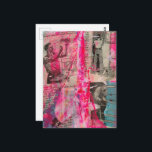 Retro Working Men on a Pink Background Postcard<br><div class="desc">A random collage of vintage textbook papers and a vintage woodworking images from a book from 1950 with a hot pink background</div>