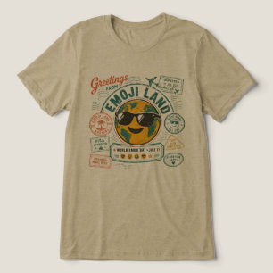 Retro World Emoji Day Vintage Travel Tee