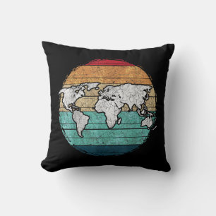 Retro World Map Cushion