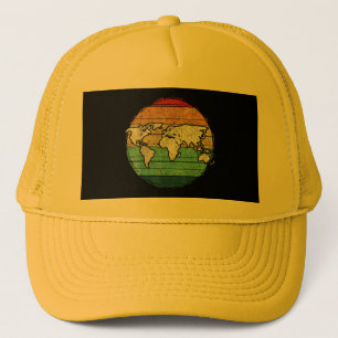 Retro World Map Trucker Hat