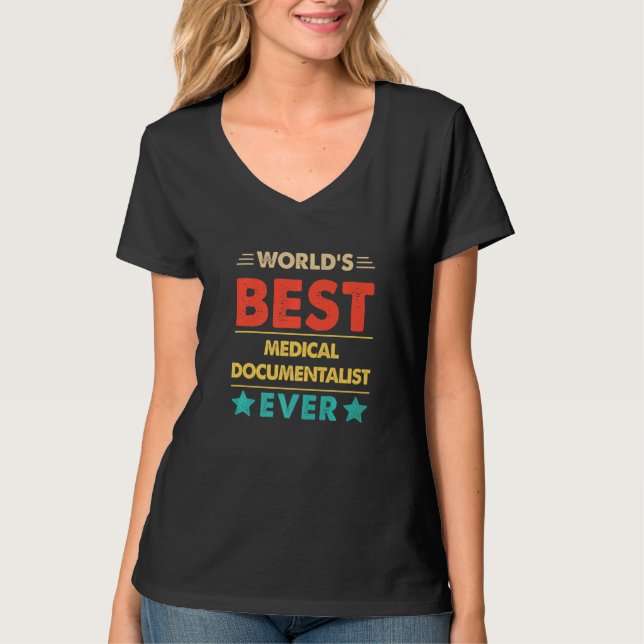 Retro World's Best Medical Documentalist Ever   T-Shirt (Front)