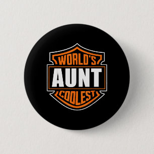 Retro Worlds Coolest Aunt Matching Family Reunion 6 Cm Round Badge
