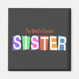 Retro World's Greatest Sister Magnet