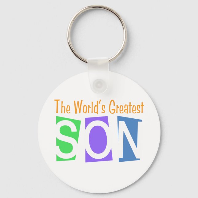 Retro World's Greatest Son Key Ring (Front)