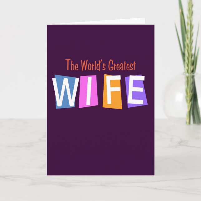 Retro World's Greatest Wife Card (Front)