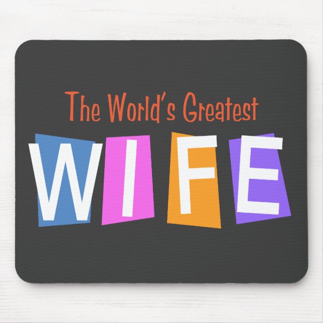 Retro World's Greatest Wife Mouse Pad (Front)