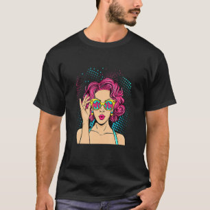 Retro Wow Glass Famous Purple Pink 60's 70's 80's T-Shirt