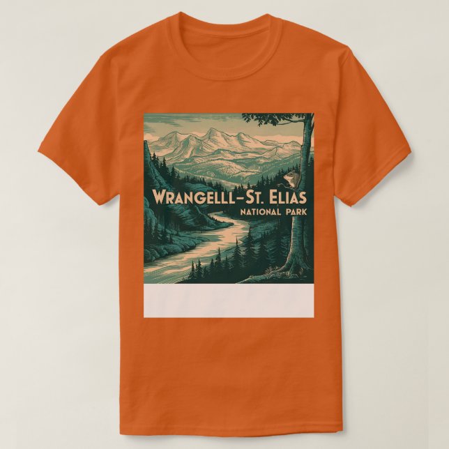 Retro Wrangell St Elias National Park TShirt (Design Front)