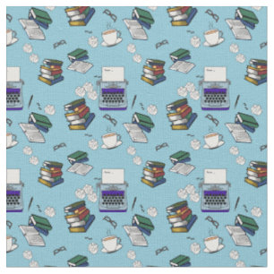 Retro Writer Seamless Pattern Fabric
