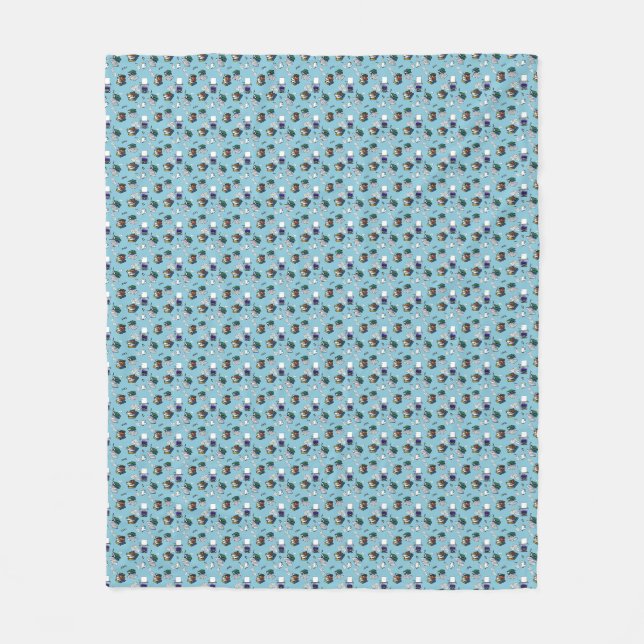 Retro Writer Seamless Pattern Fleece Blanket (Front)