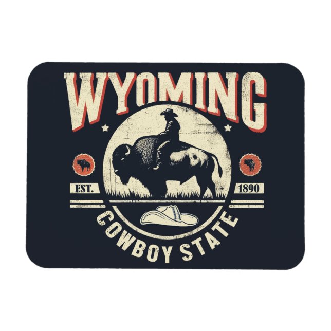 Retro Wyoming Magnet (Horizontal)