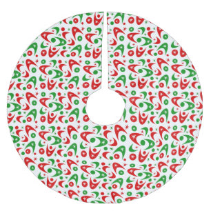 Retro Xmas Boomerangs Brushed Polyester Tree Skirt