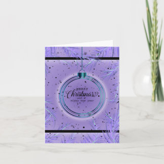 Retro Xmas Frame Branches Merry Christmas Holiday Card