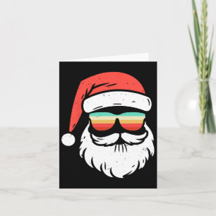 Retro Xmas In July Sungles Santa Summer Christmas Card