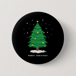 Retro Xmas Merry Christmas Tree Lights 6 Cm Round Badge