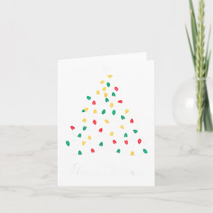 Retro Xmas Merry Christmas Tree Lights  Card