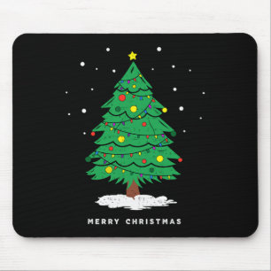 Retro Xmas Merry Christmas Tree Lights  Mouse Pad